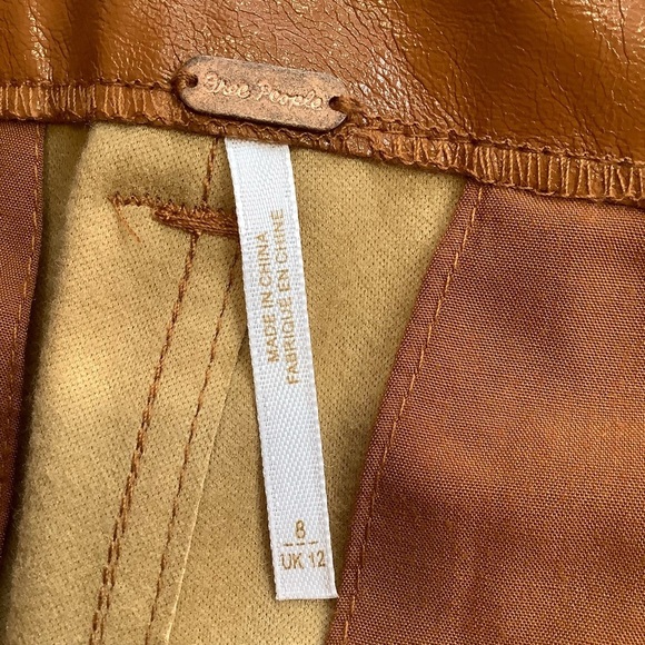 FREE PEOPLE Star Crossed Lovers Faux Leather Pants Size 8 - Picture 10 of 14